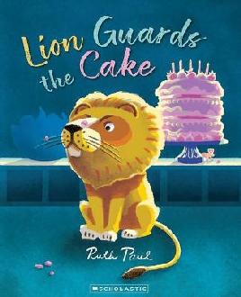 Lion guards the cake