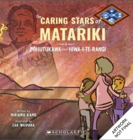 "The Caring Stars of Matariki, Pōhutukawa and Hiwa-i-te-Rangi" by Kamo, Miriama, 1973-