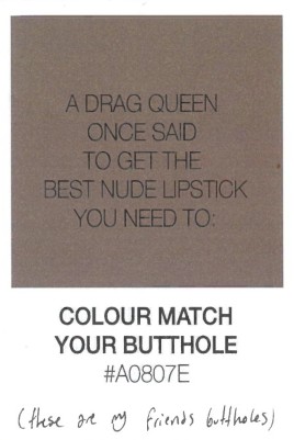 A Drag Queen Once Said to Get the Best Nude Lipstick You Need to Colour Match your Butthole